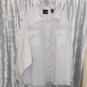 Wrangler White Western Button Down Shirt Men’s Size 4XL 🔥 YB5
